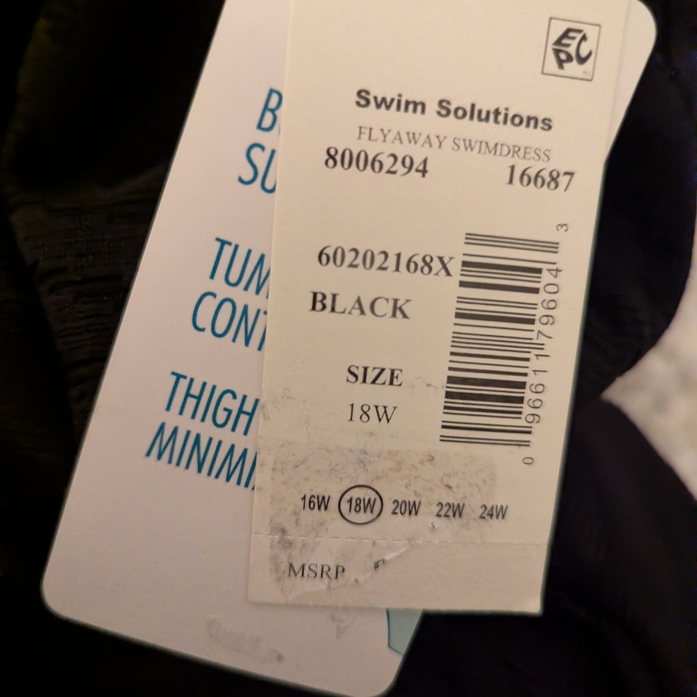 Swim Solutions Women's Plus Size Tummy Control One Piece. 18W. #A29 - Picture 3 of 4